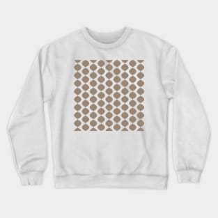 Mid Century Modern Retro 60s Waves Pattern  (Light Cool Brown) Crewneck Sweatshirt